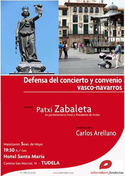 Patxi Zabaleta hablará sobre el Convenio Navarro en Tudela