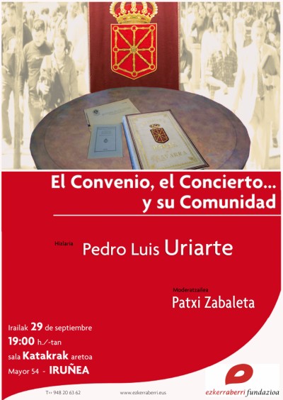 Pedro Luis Uriarte hablará sobre el Convenio y el Concierto en la sala Katakrak.
