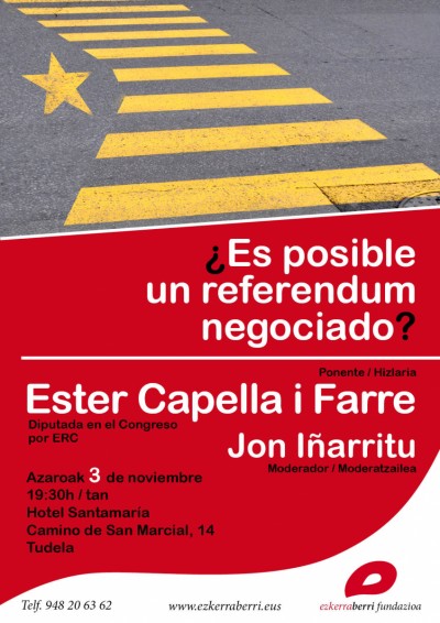 "¿Es posible un referéndum negociado?" Charla con Ester Capella i Farre (ERC)